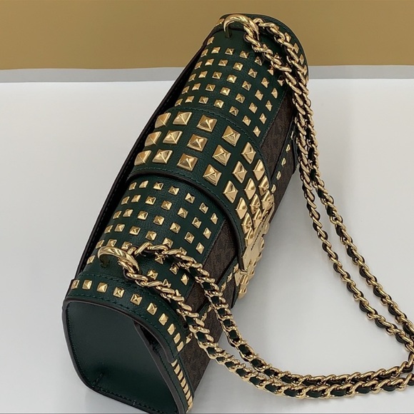 MICHAEL KORS ROSE MEDIUM FLAP SHOULDER RACING GRN - Picture 9 of 15